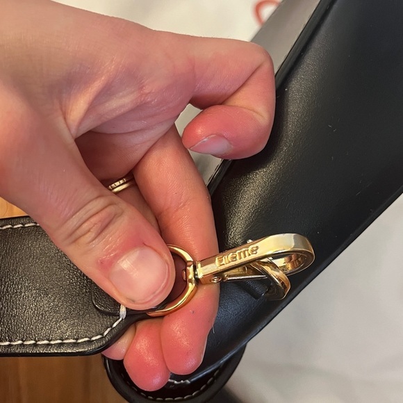 Elleme Black Space Bag Crossbody / Shoulder Carry Contrast Stitching - Picture 7 of 10